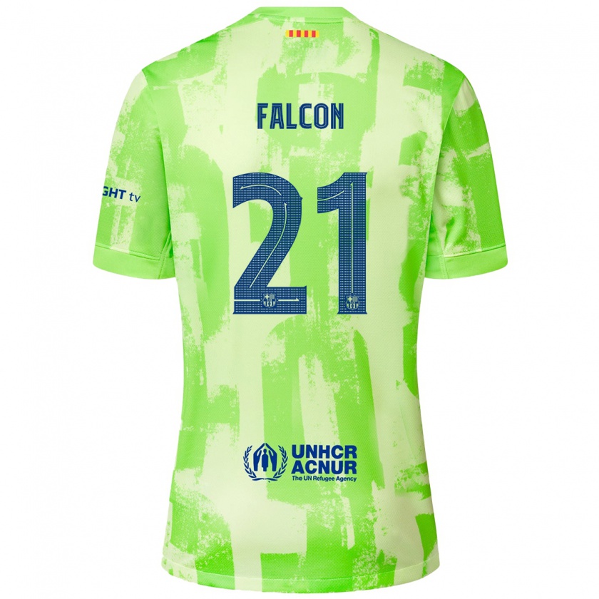 Kandiny Enfant Maillot Andrea Falcon #21 Citron Vert Troisieme 2024/25 T-Shirt