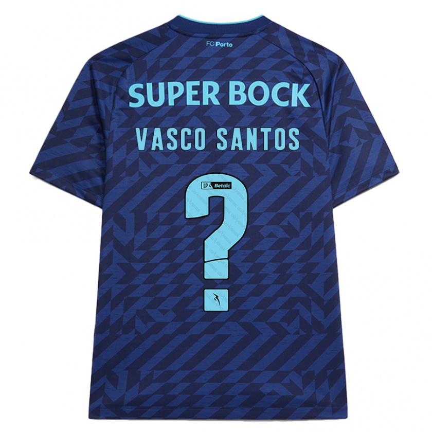 Kandiny Enfant Maillot Vasco Santos #0 Bleu Marine Troisieme 2024/25 T-Shirt