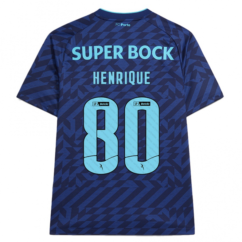 Kandiny Enfant Maillot Kaio Henrique #80 Bleu Marine Troisieme 2024/25 T-Shirt