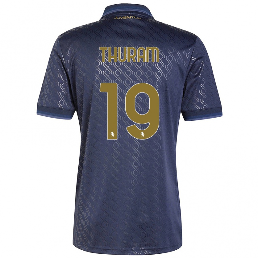 Kandiny Enfant Maillot Khéphren Thuram #19 Bleu Marine Troisieme 2024/25 T-Shirt