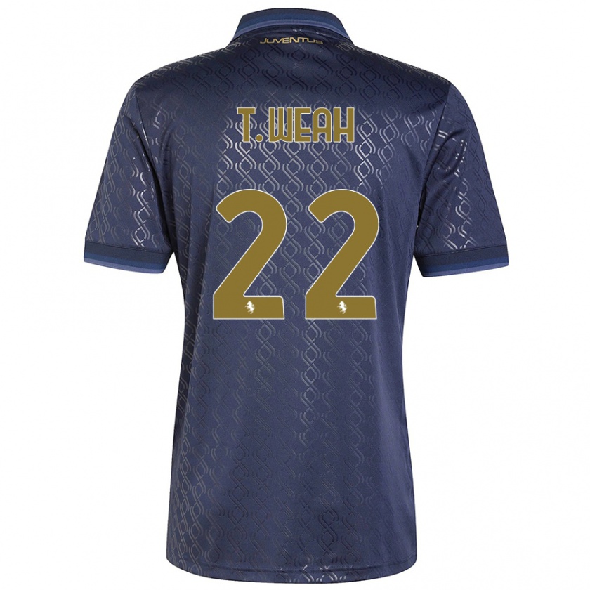 Kandiny Enfant Maillot Timothy Weah #22 Bleu Marine Troisieme 2024/25 T-Shirt