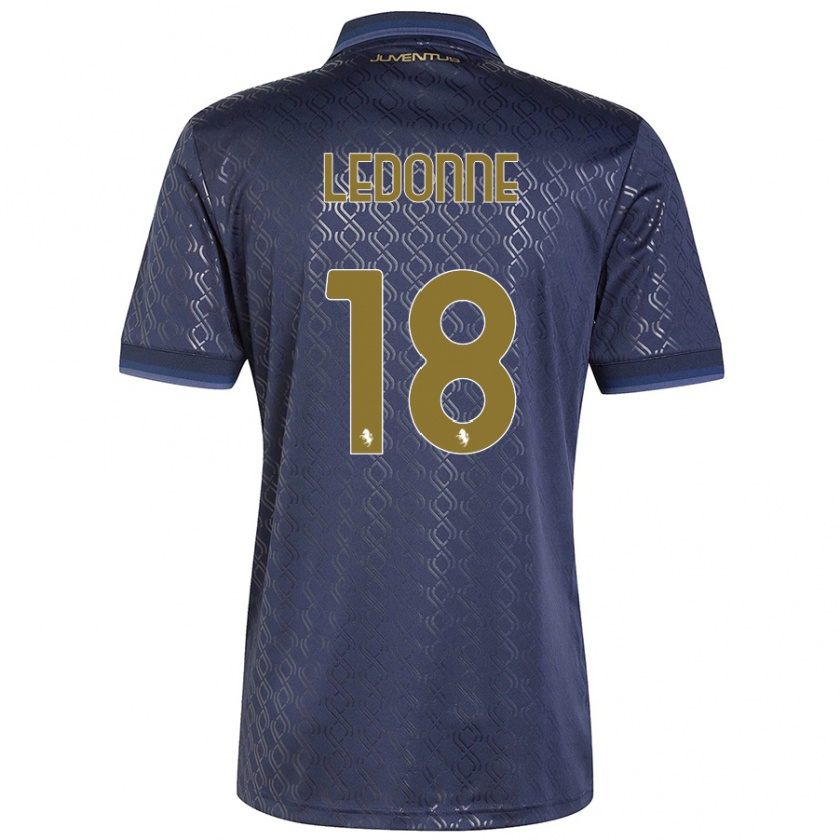 Kandiny Enfant Maillot Nicolò Ledonne #18 Bleu Marine Troisieme 2024/25 T-Shirt