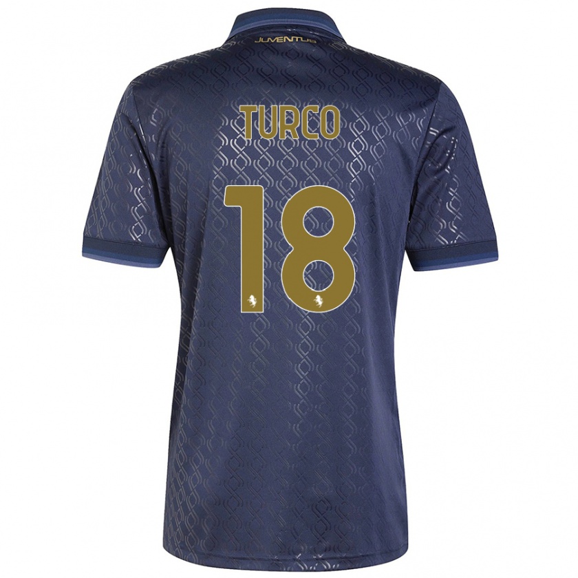 Kandiny Enfant Maillot Nicolo Turco #18 Bleu Marine Troisieme 2024/25 T-Shirt