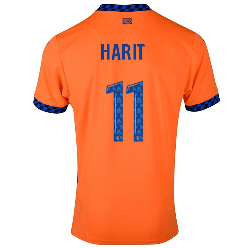 Kandiny Enfant Maillot Amine Harit #11 Orange Bleu Foncé Troisieme 2024/25 T-Shirt