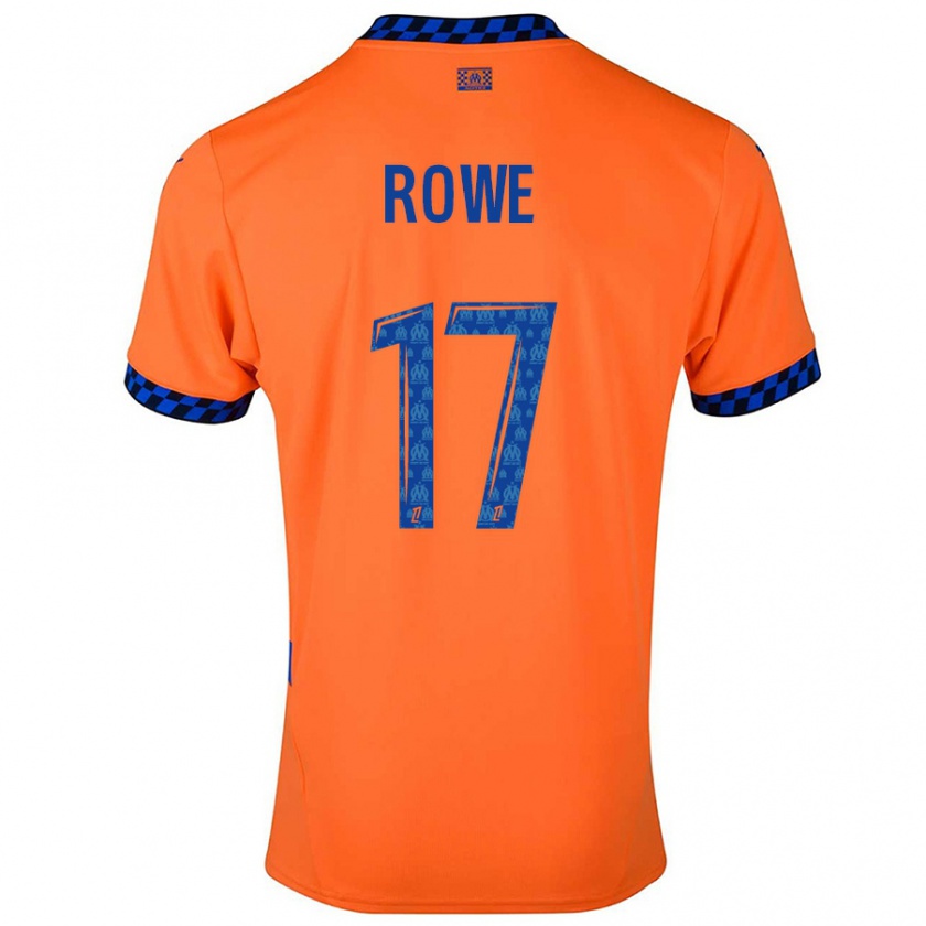 Kandiny Enfant Maillot Jonathan Rowe #17 Orange Bleu Foncé Troisieme 2024/25 T-Shirt