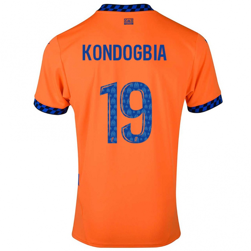 Kandiny Enfant Maillot Geoffrey Kondogbia #19 Orange Bleu Foncé Troisieme 2024/25 T-Shirt