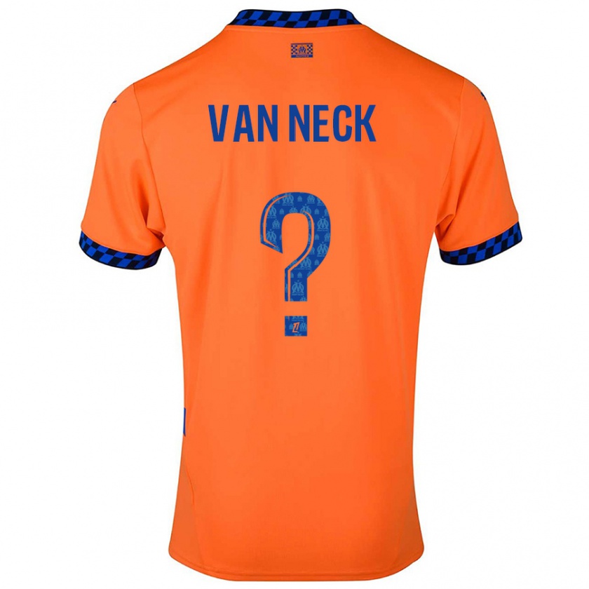 Kandiny Enfant Maillot Jelle Van Neck #0 Orange Bleu Foncé Troisieme 2024/25 T-Shirt