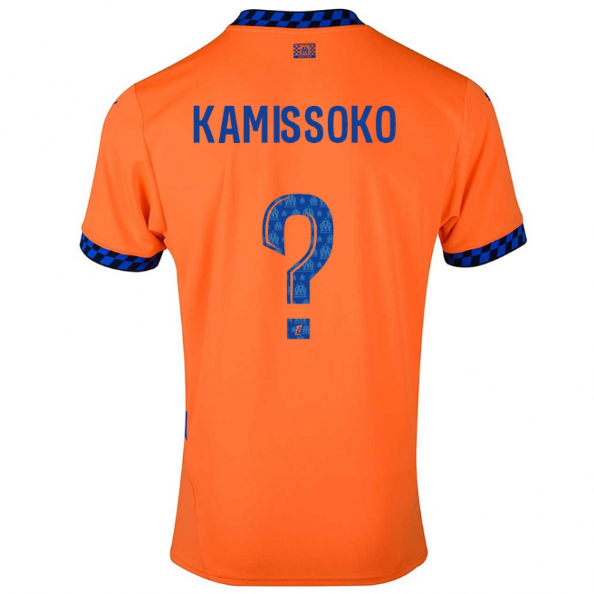 Kandiny Enfant Maillot Nouhoum Kamissoko #0 Orange Bleu Foncé Troisieme 2024/25 T-Shirt