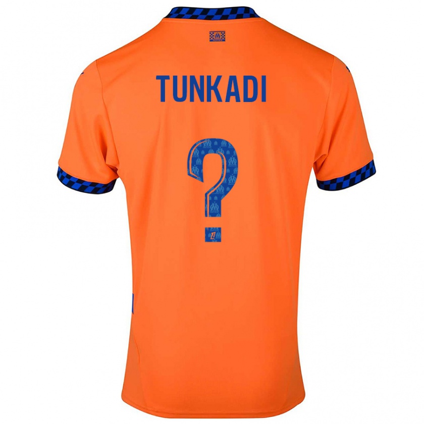 Kandiny Enfant Maillot Alexandre Tunkadi #0 Orange Bleu Foncé Troisieme 2024/25 T-Shirt