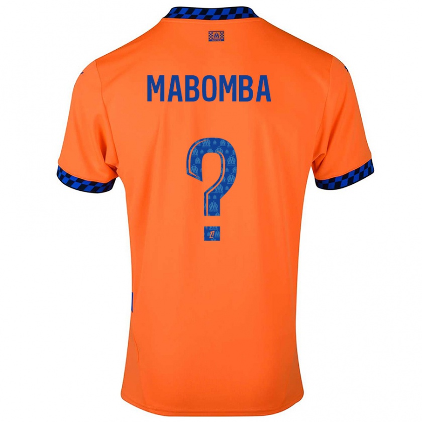 Kandiny Enfant Maillot Daniel Mabomba #0 Orange Bleu Foncé Troisieme 2024/25 T-Shirt