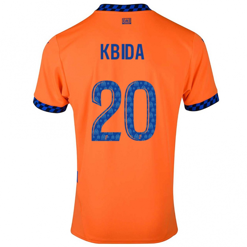 Kandiny Enfant Maillot Inès Kbida #20 Orange Bleu Foncé Troisieme 2024/25 T-Shirt