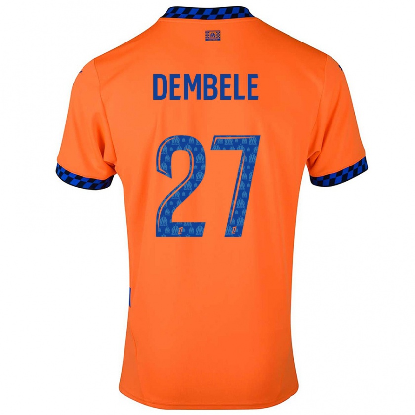 Kandiny Enfant Maillot Coumba Dembélé #27 Orange Bleu Foncé Troisieme 2024/25 T-Shirt