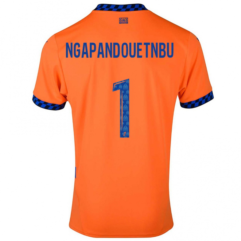 Kandiny Enfant Maillot Simon Ngapandouetnbu #1 Orange Bleu Foncé Troisieme 2024/25 T-Shirt