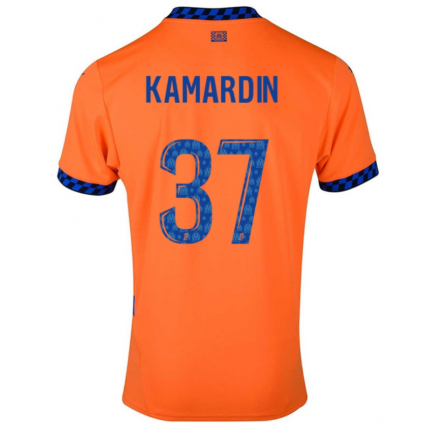 Kandiny Enfant Maillot Aaron Kamardin #37 Orange Bleu Foncé Troisieme 2024/25 T-Shirt