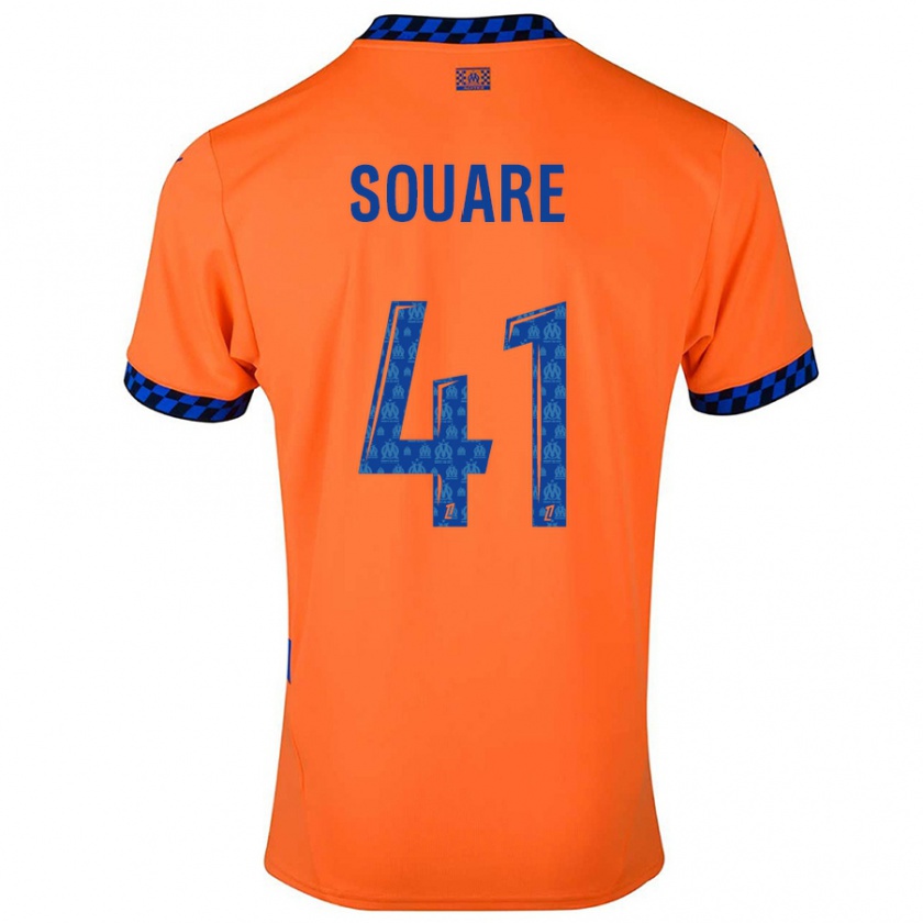 Kandiny Enfant Maillot Cheick Souare #41 Orange Bleu Foncé Troisieme 2024/25 T-Shirt