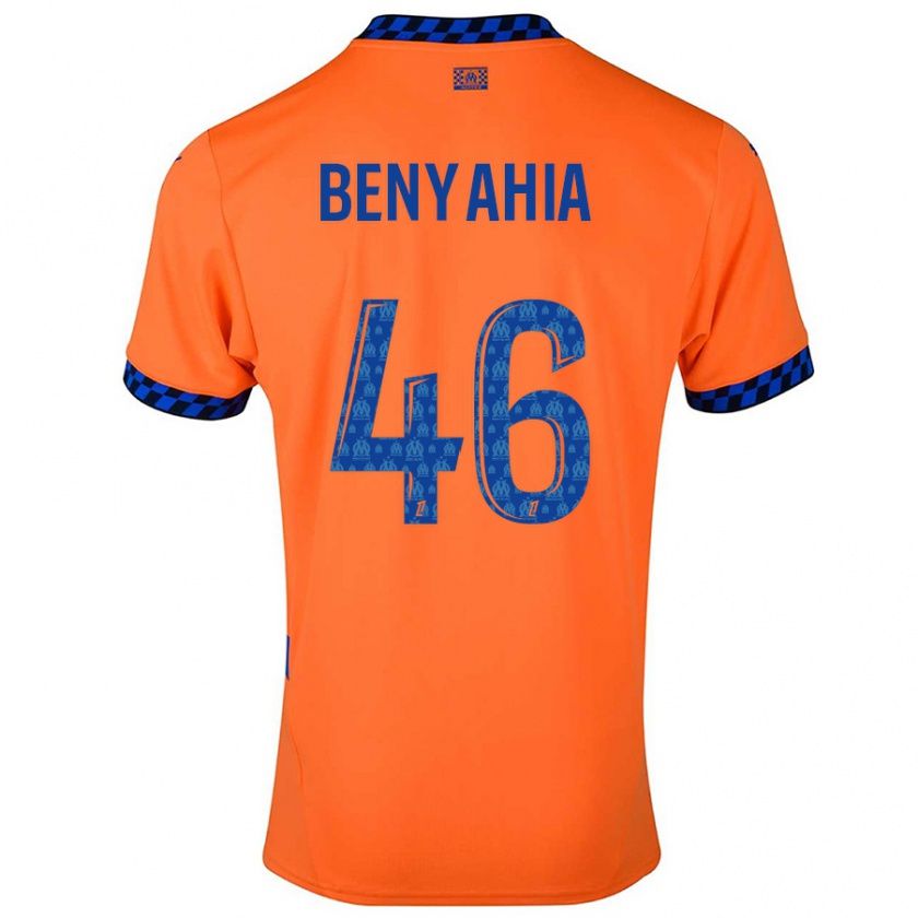 Kandiny Enfant Maillot Aylan Benyahia-Tani #46 Orange Bleu Foncé Troisieme 2024/25 T-Shirt