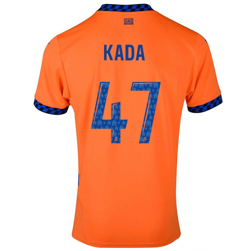 Kandiny Enfant Maillot Joakim Kada #47 Orange Bleu Foncé Troisieme 2024/25 T-Shirt