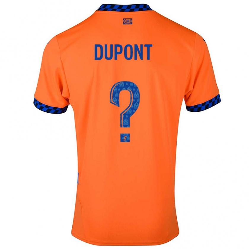 Kandiny Enfant Maillot Hugo Dupont #0 Orange Bleu Foncé Troisieme 2024/25 T-Shirt