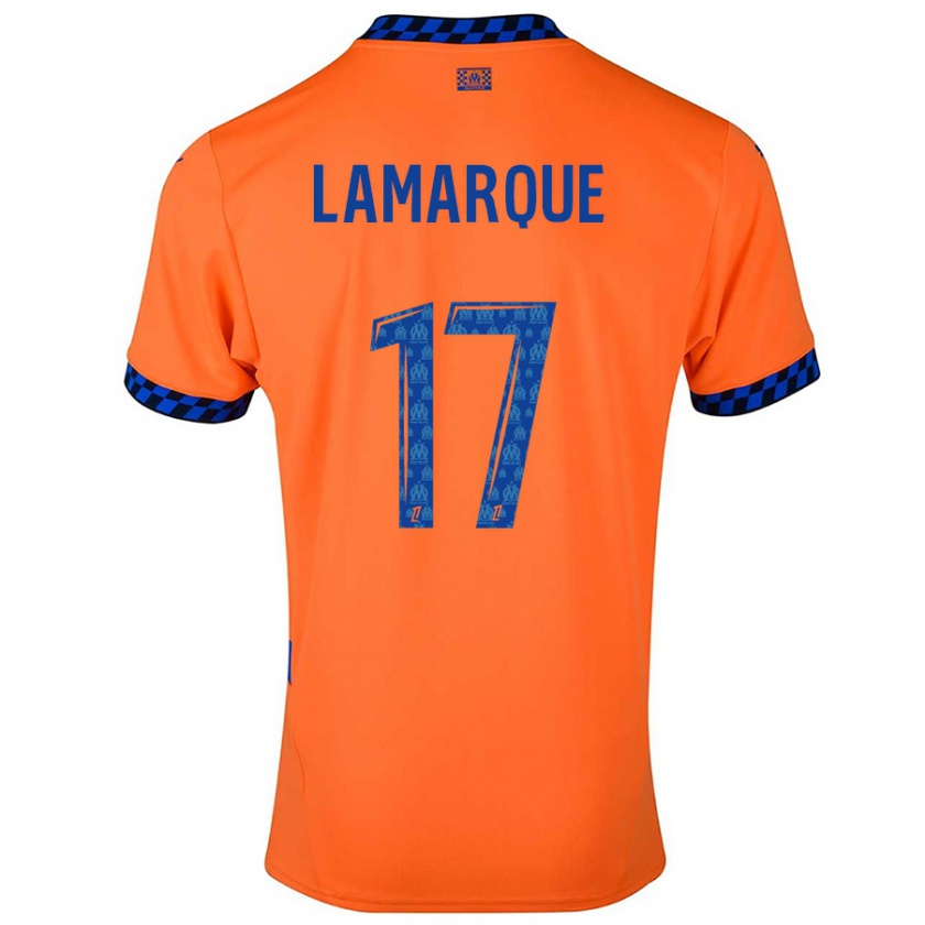 Kandiny Enfant Maillot Alais Lamarque #17 Orange Bleu Foncé Troisieme 2024/25 T-Shirt