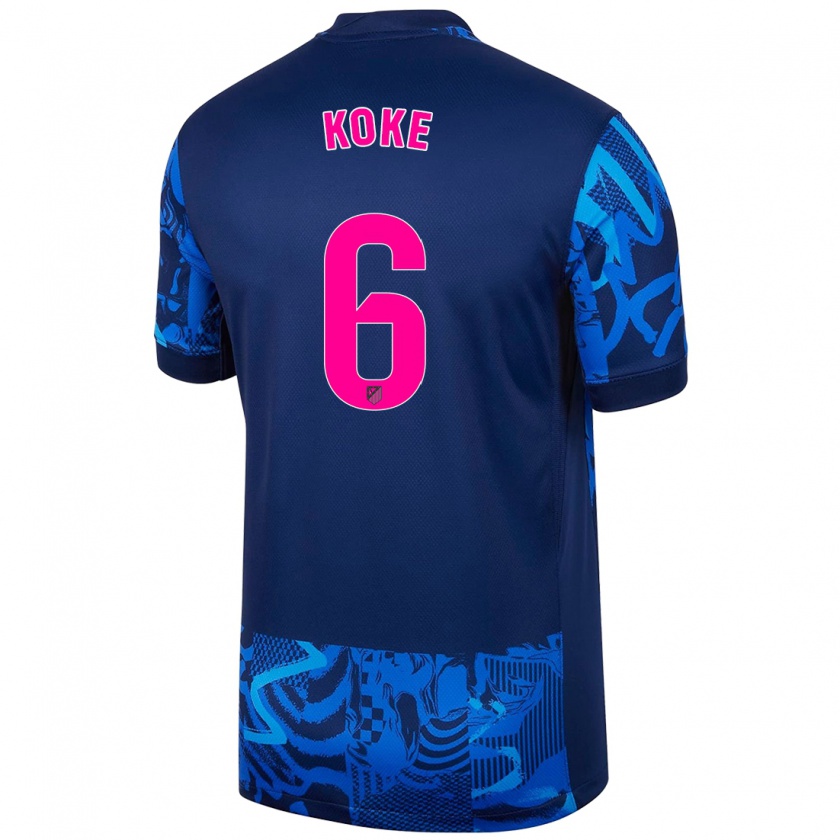 Kandiny Enfant Maillot Koke #6 Bleu Royal Troisieme 2024/25 T-Shirt