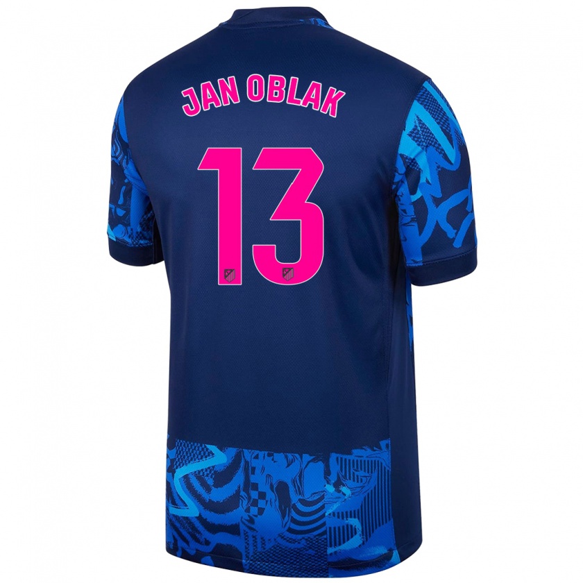 Kandiny Enfant Maillot Jan Oblak #13 Bleu Royal Troisieme 2024/25 T-Shirt