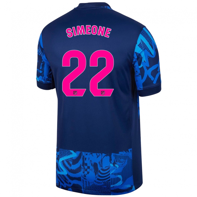 Kandiny Enfant Maillot Giuliano Simeone #22 Bleu Royal Troisieme 2024/25 T-Shirt