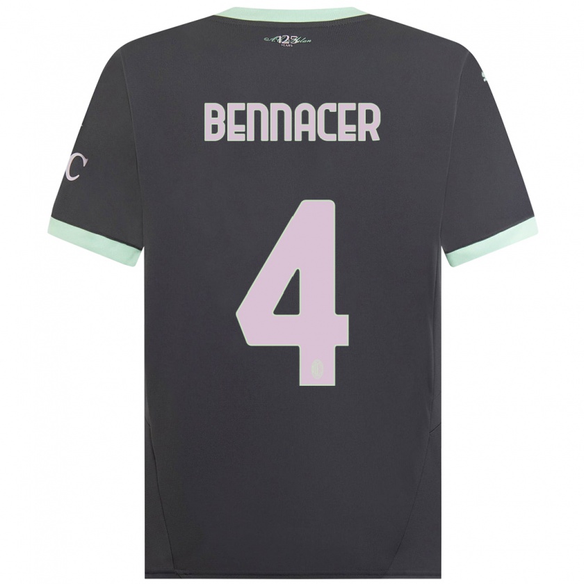 Kandiny Enfant Maillot Ismaël Bennacer #4 Gris Troisieme 2024/25 T-Shirt