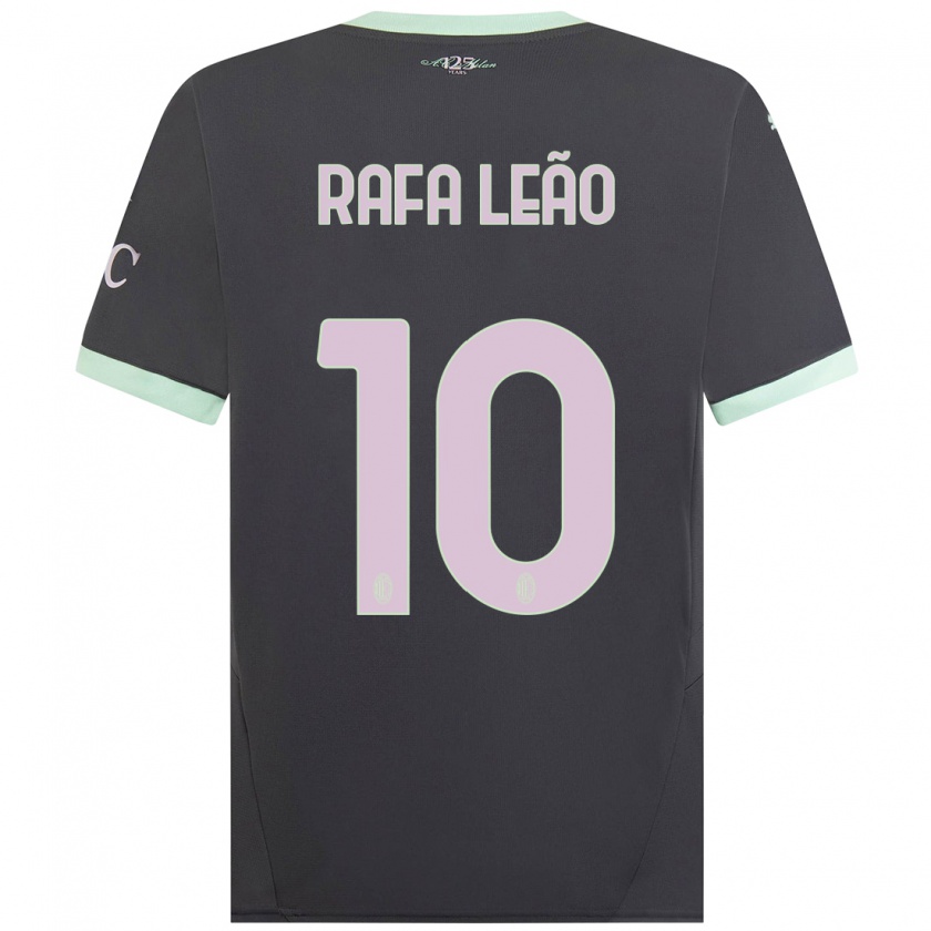 Kandiny Enfant Maillot Rafael Leão #10 Gris Troisieme 2024/25 T-Shirt