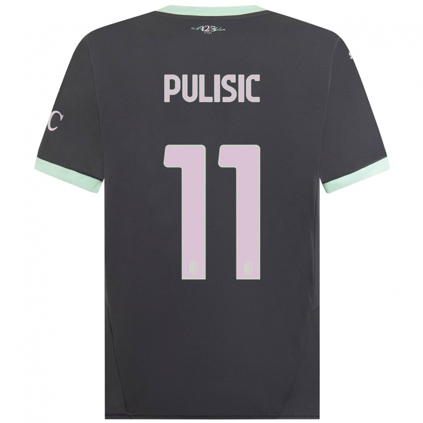 Kandiny Enfant Maillot Christian Pulisic #11 Gris Troisieme 2024/25 T-Shirt