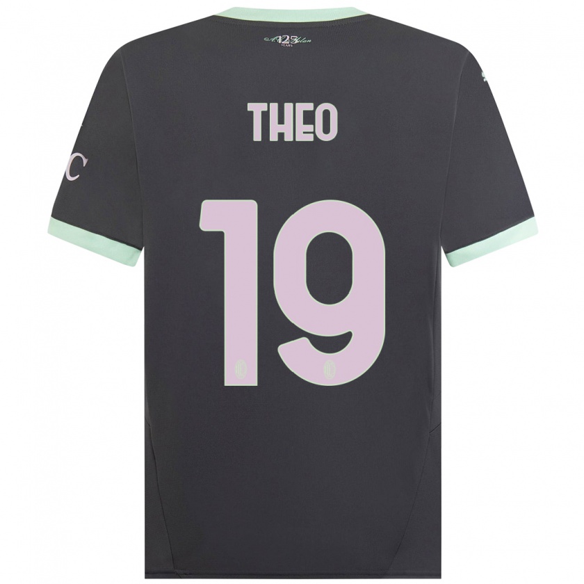 Kandiny Enfant Maillot Theo Hernández #19 Gris Troisieme 2024/25 T-Shirt