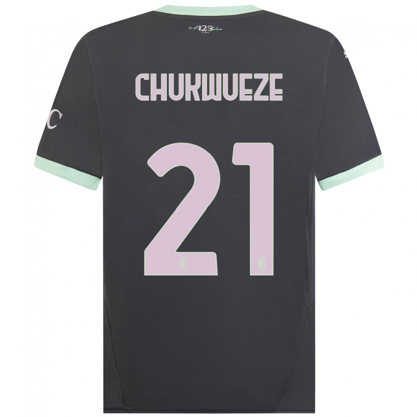 Kandiny Enfant Maillot Samuel Chukwueze #21 Gris Troisieme 2024/25 T-Shirt