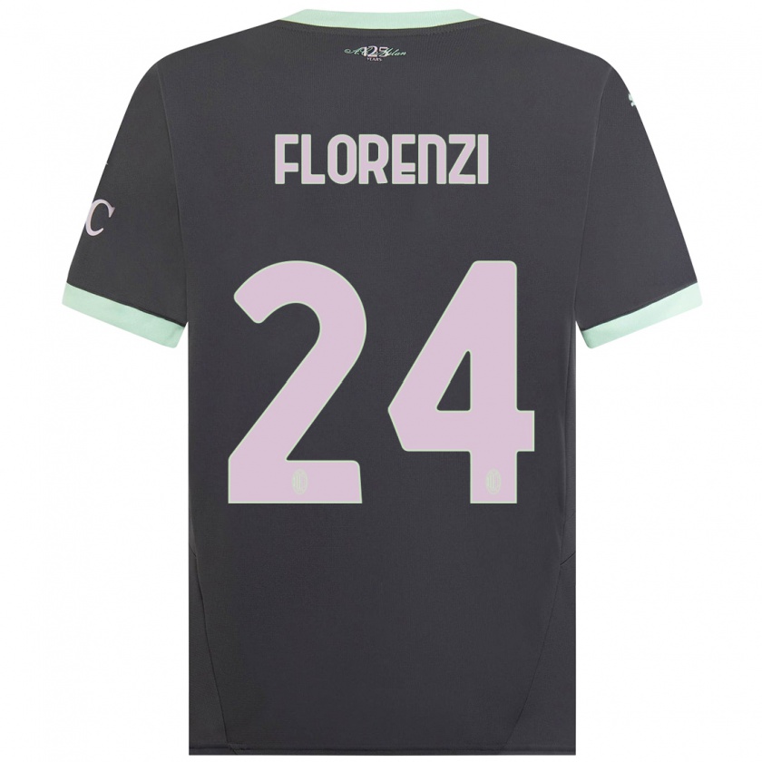 Kandiny Enfant Maillot Alessandro Florenzi #24 Gris Troisieme 2024/25 T-Shirt