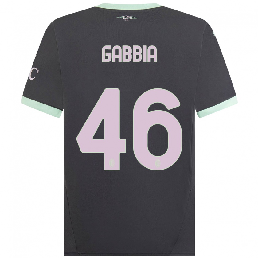 Kandiny Enfant Maillot Matteo Gabbia #46 Gris Troisieme 2024/25 T-Shirt