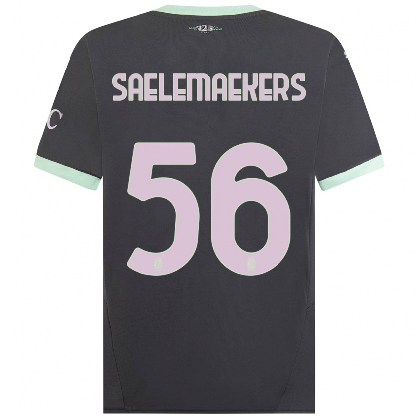 Kandiny Enfant Maillot Alexis Saelemaekers #56 Gris Troisieme 2024/25 T-Shirt