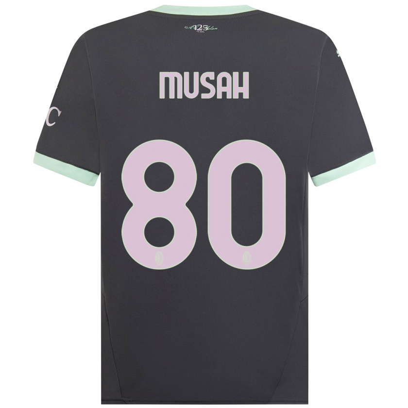 Kandiny Enfant Maillot Yunus Musah #80 Gris Troisieme 2024/25 T-Shirt