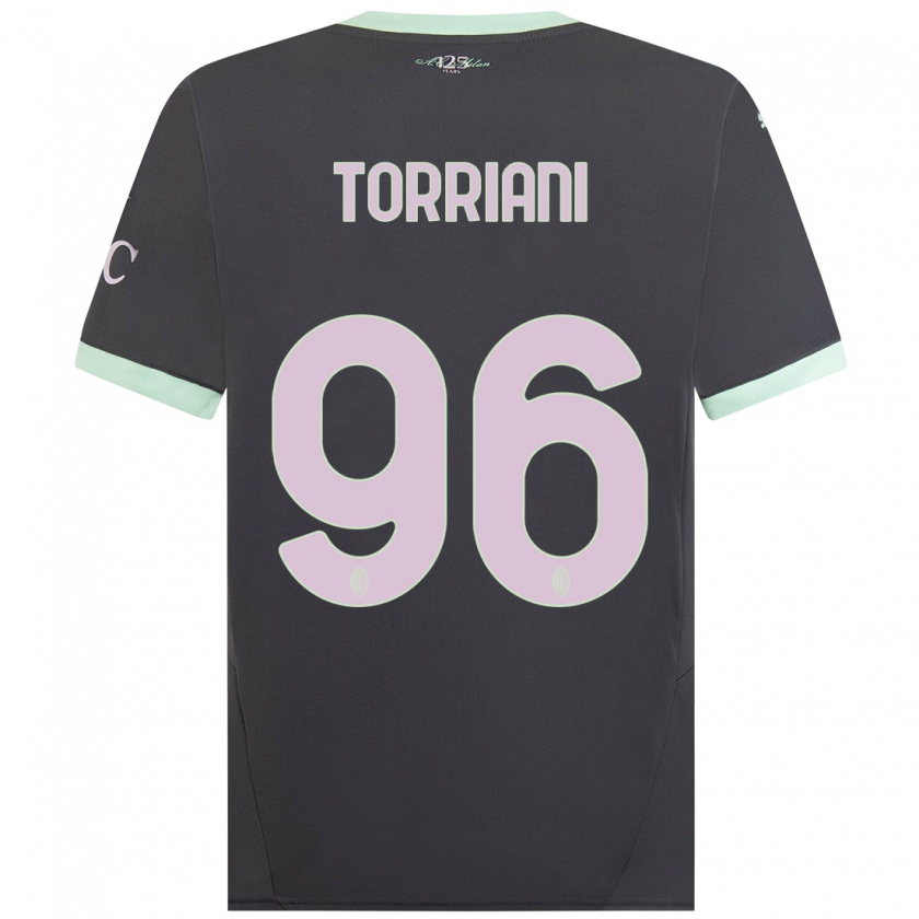 Kandiny Enfant Maillot Lorenzo Torriani #96 Gris Troisieme 2024/25 T-Shirt