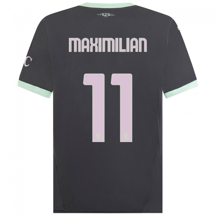 Kandiny Enfant Maillot Maximilian Ibrahimović #11 Gris Troisieme 2024/25 T-Shirt