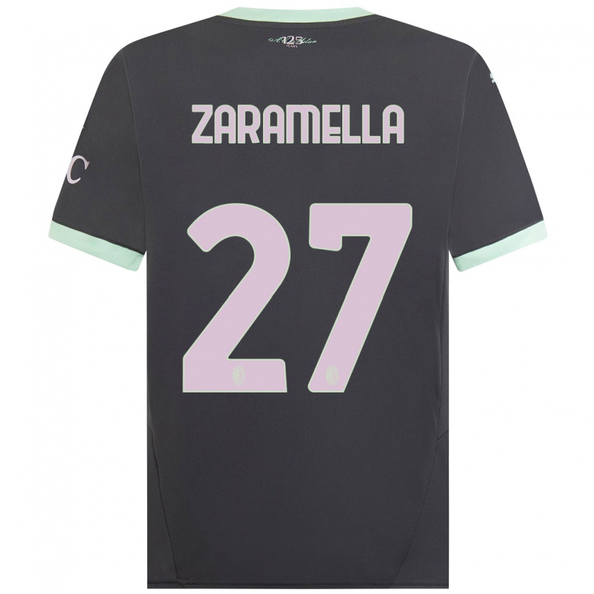 Kandiny Enfant Maillot Mattia Zaramella #27 Gris Troisieme 2024/25 T-Shirt