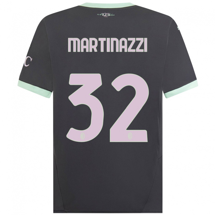 Kandiny Enfant Maillot Luca Martinazzi #32 Gris Troisieme 2024/25 T-Shirt