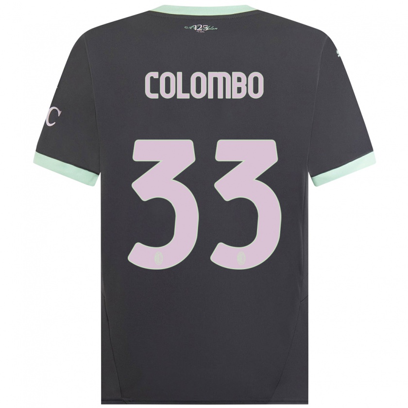 Kandiny Enfant Maillot Federico Colombo #33 Gris Troisieme 2024/25 T-Shirt