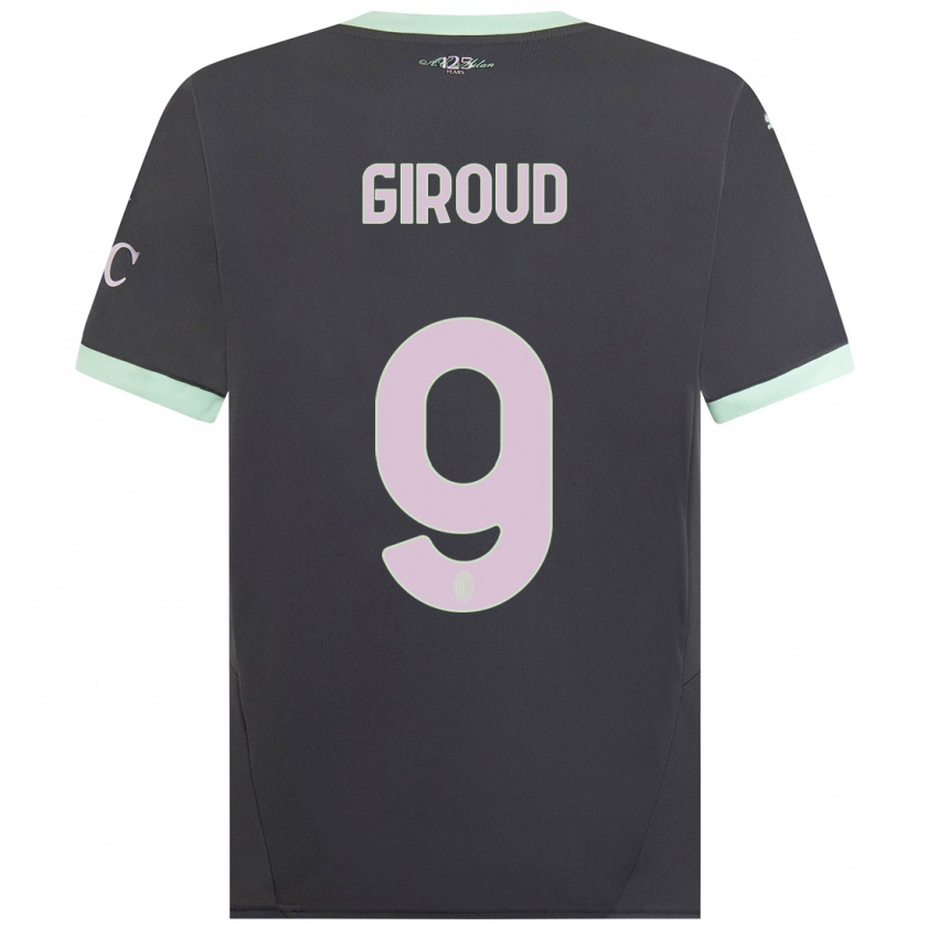 Kandiny Enfant Maillot Olivier Giroud #9 Gris Troisieme 2024/25 T-Shirt