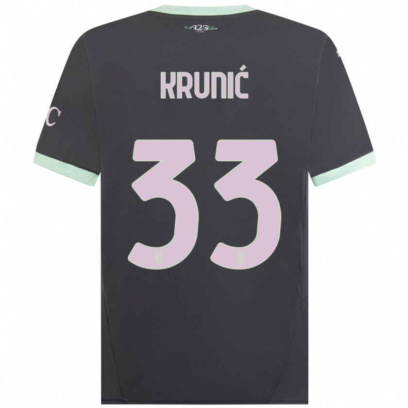 Kandiny Enfant Maillot Rade Krunic #33 Gris Troisieme 2024/25 T-Shirt