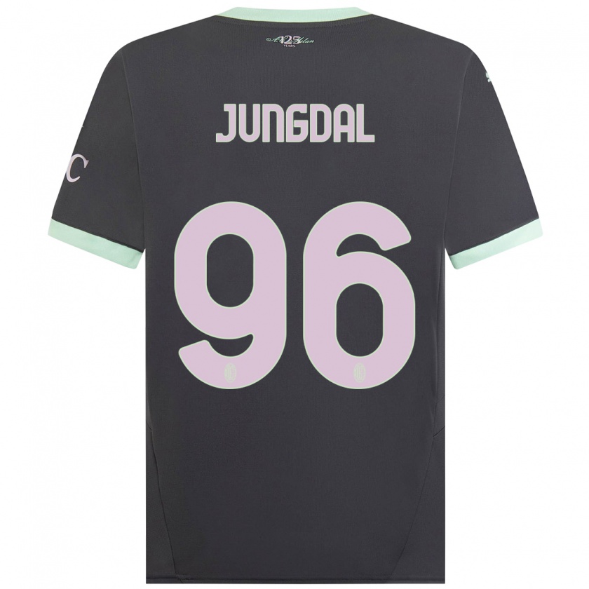 Kandiny Enfant Maillot Andreas Jungdal #96 Gris Troisieme 2024/25 T-Shirt