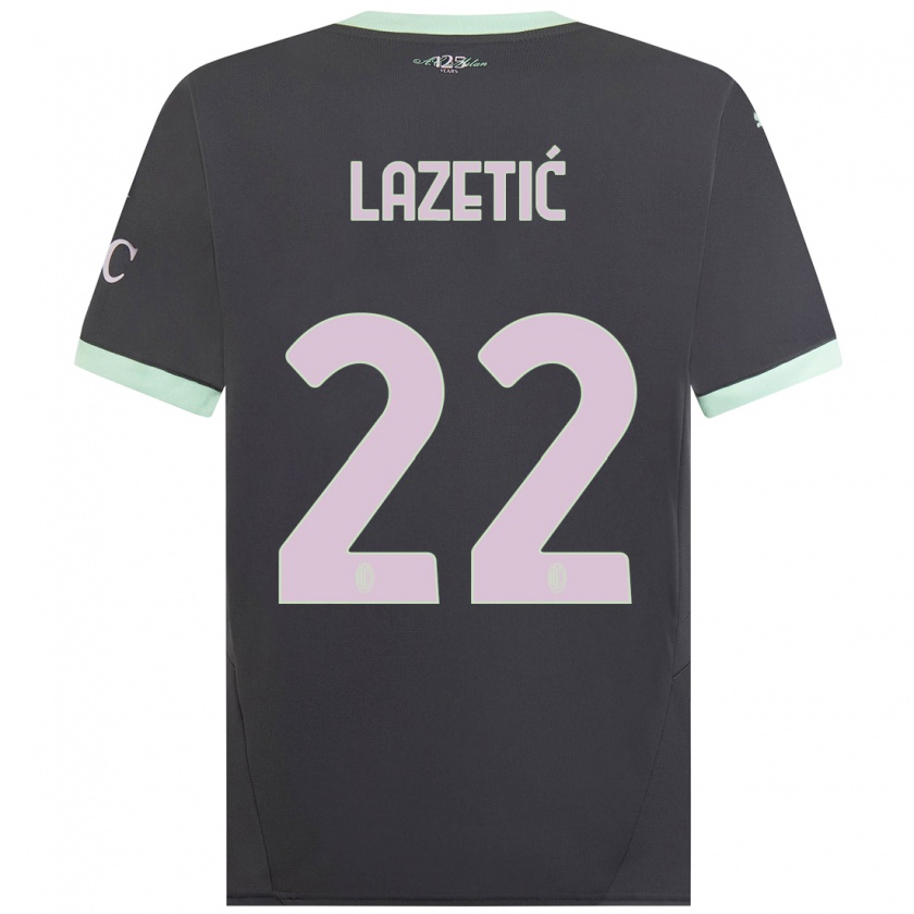 Kandiny Enfant Maillot Marko Lazetic #22 Gris Troisieme 2024/25 T-Shirt