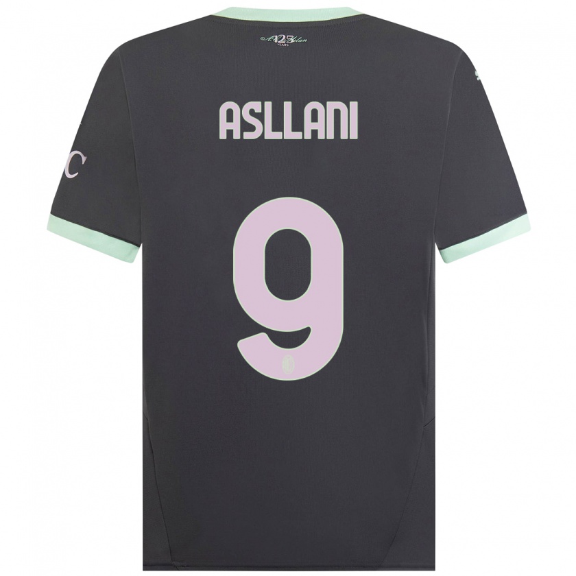 Kandiny Enfant Maillot Kosovare Asllani #9 Gris Troisieme 2024/25 T-Shirt