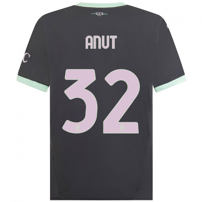 Kandiny Enfant Maillot Niccolo Anut #32 Gris Troisieme 2024/25 T-Shirt