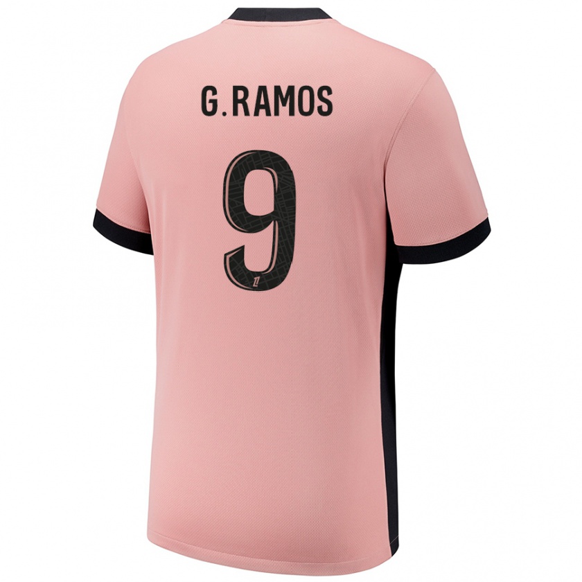 Kandiny Enfant Maillot Gonçalo Ramos #9 Rouille Rose Troisieme 2024/25 T-Shirt