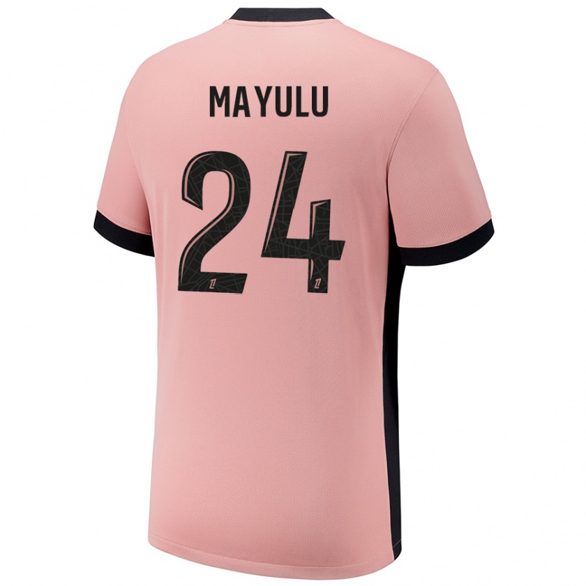 Kandiny Enfant Maillot Senny Mayulu #24 Rouille Rose Troisieme 2024/25 T-Shirt