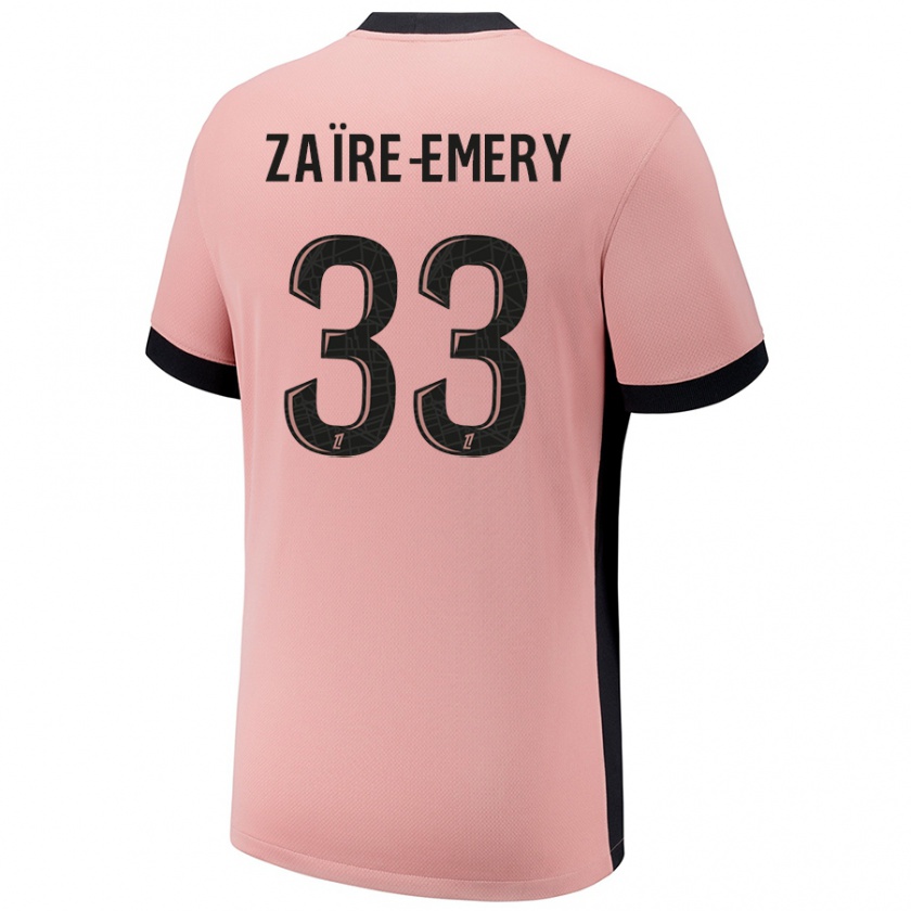 Kandiny Enfant Maillot Warren Zaïre-Emery #33 Rouille Rose Troisieme 2024/25 T-Shirt