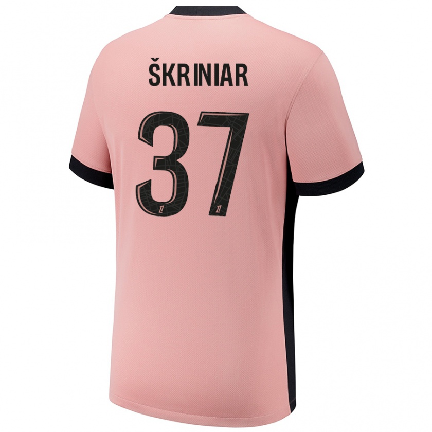 Kandiny Enfant Maillot Milan Skriniar #37 Rouille Rose Troisieme 2024/25 T-Shirt